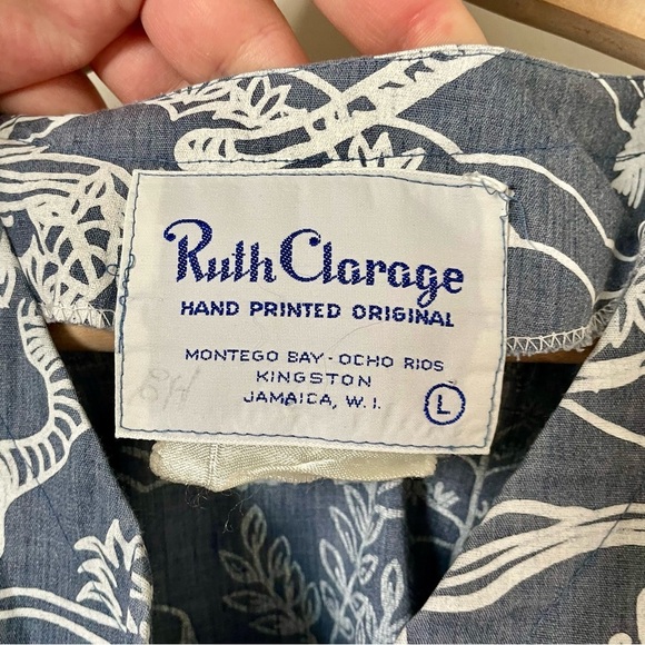 Vintage 60's Ruth Clarage Handprinted Tropical Safari Printed Romper Size Large - Picture 6 of 6